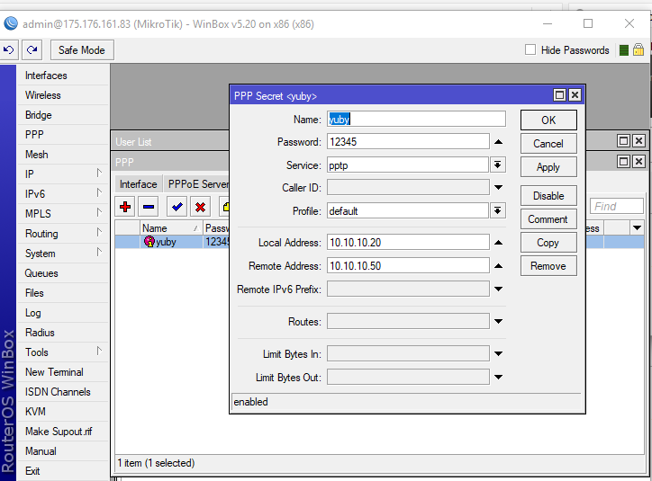 Membuat VPN Server Dengan Metode (PPTP Server) Di Mikrotik