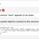 Solusi Service Exim cpanel Down - 421 Too many concurrent SMTP connections