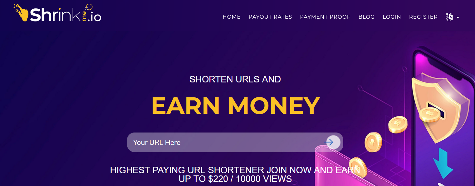 Cara mendapatkan uang di Internet dengan Shorten Link (shrinkme.io)