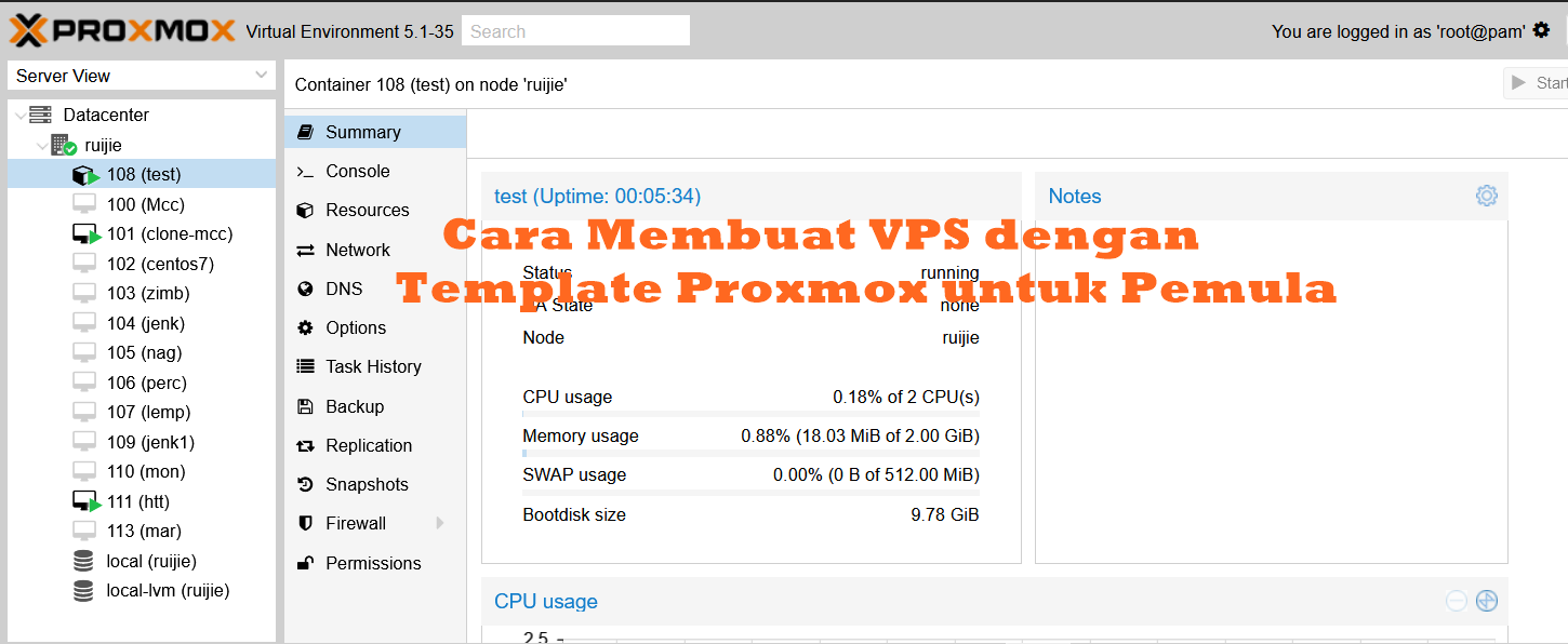 Cara Install VPS Ubuntu dengan Proxmox Template untuk Pemula