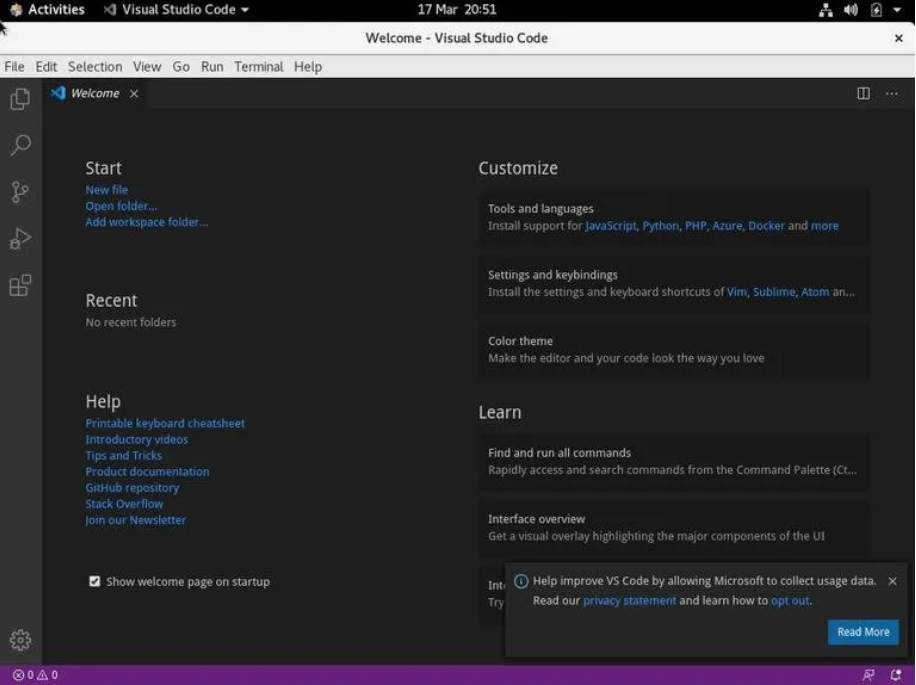 How to Install Visual Studio Code on CentOS 8