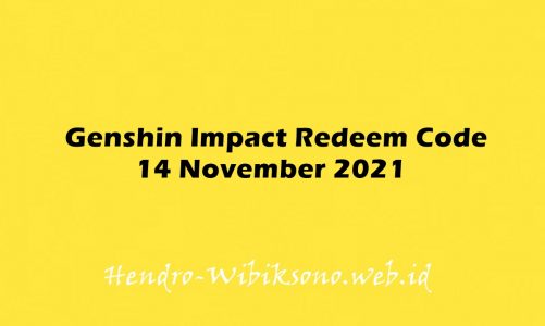 Genshin Impact Redeem Code 14 November 2021