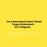 Cara Download Video Tiktok Tanpa Watermark Via Telegram