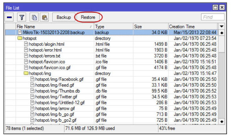 Mikrotik Backup.