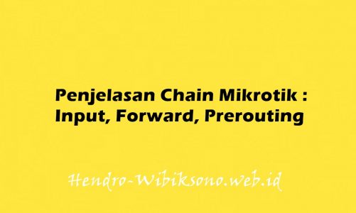 Penjelasan Chain Mikrotik : Input, Forward, Prerouting
