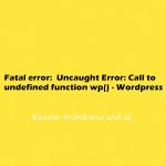 Fatal error:  Uncaught Error: Call to undefined function wp() - pada WordPress