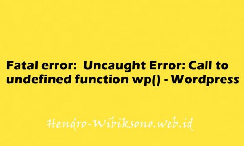 Fatal error:  Uncaught Error: Call to undefined function wp() – pada WordPress