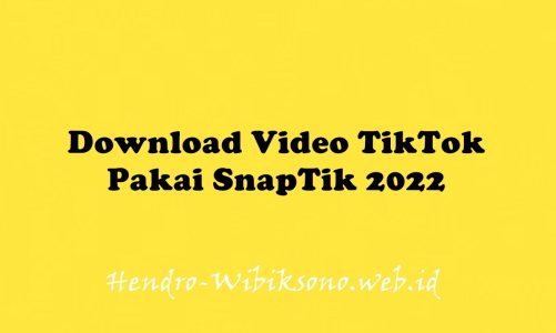 Download Video TikTok Pakai SnapTik 2022
