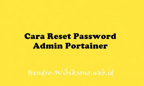 Cara Reset Password Admin Portainer