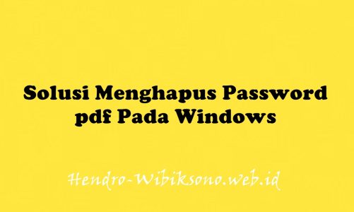Solusi Menghapus Password pdf Pada Windows